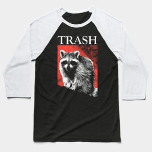 Red Trash Raccoon Baseball T-Shirt